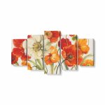 Tablou MultiCanvas 5 piese, Poppies Melody I