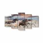 Tablou MultiCanvas 5 piese, Five Horse Run